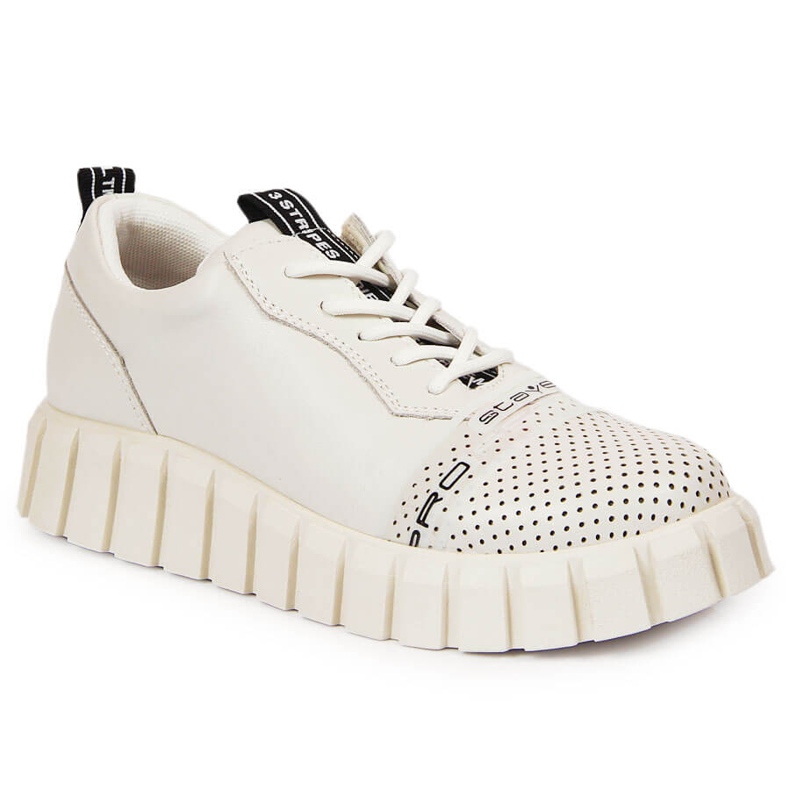 Sapatos femininos de couro na plataforma branca Artiker branco