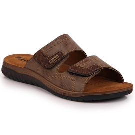 Chinelos de homem Inblu marrom confortável com velcro
