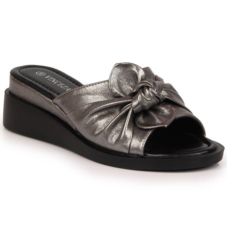 Chinelos de cunha prateados de mulher Vinceza