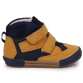 Sapatos de menino com velcro camel Kornecki 6785 castanho preto