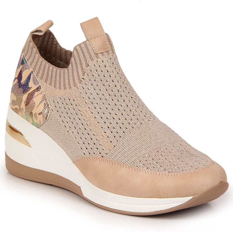 Sneakers de cunha de mulher Artiker rosa em pó