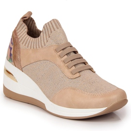 Brogues femininos com salto de cunha em pó rosa Artiker Brogues femininos com salto de cunha em pó rosa Artiker