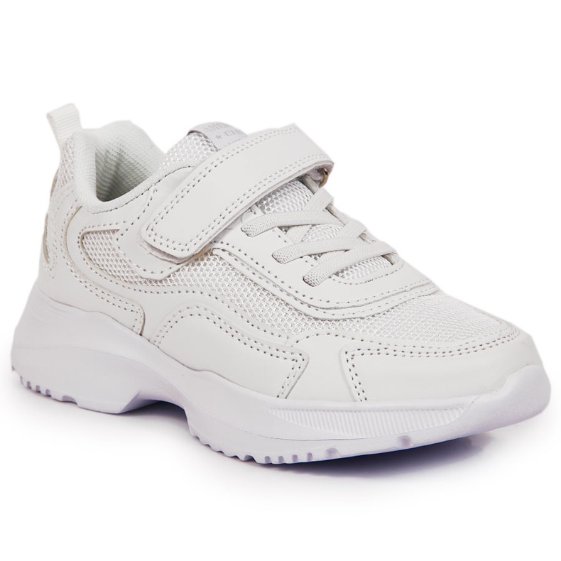 Tênis esportivo infantil de velcro White American Club branco