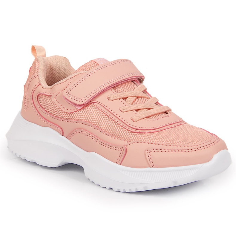 Sapatos desportivos de menina Pink American Club com velcro rosa