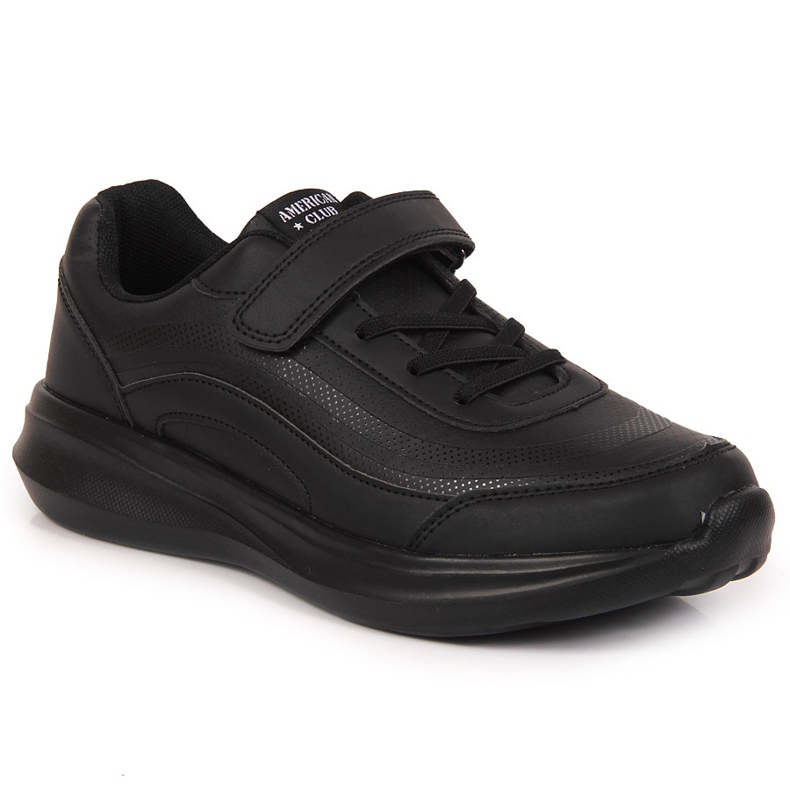 Tênis esportivo Black American Club Velcro preto