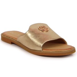 Chinelos dourados femininos com decoração Filippo Chinelos dourados femininos com decoração Filippo