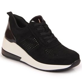 Sapatos de cunha pretos de mulher Jezzi