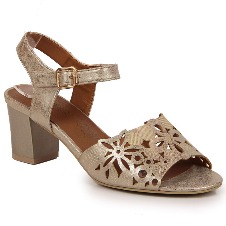 Sandálias femininas no poste de ouro Jezzi dourado