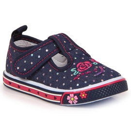 Ténis de menina com velcro e bolinhas azuis Atletico azul Ténis de menina com velcro e bolinhas azuis Atletico azul