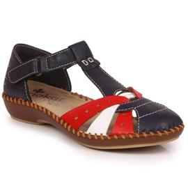 Sandálias Rieker M1655-15 de mulher azul marinho com velcro azul-marinho