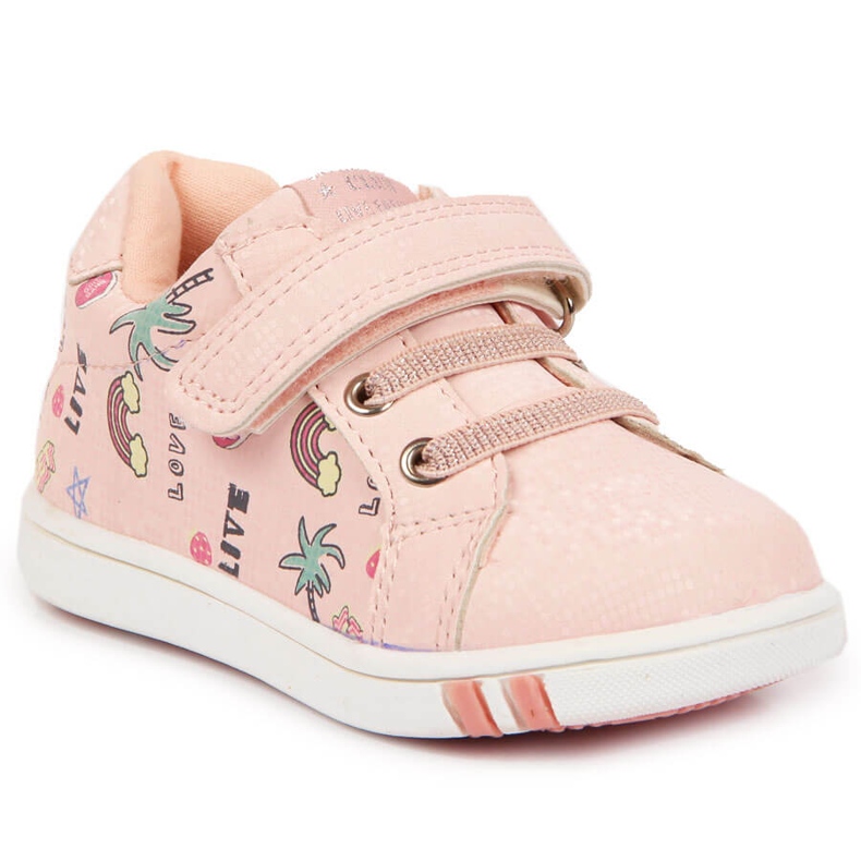 Sapatos desportivos de menina Pink American Club com velcro rosa