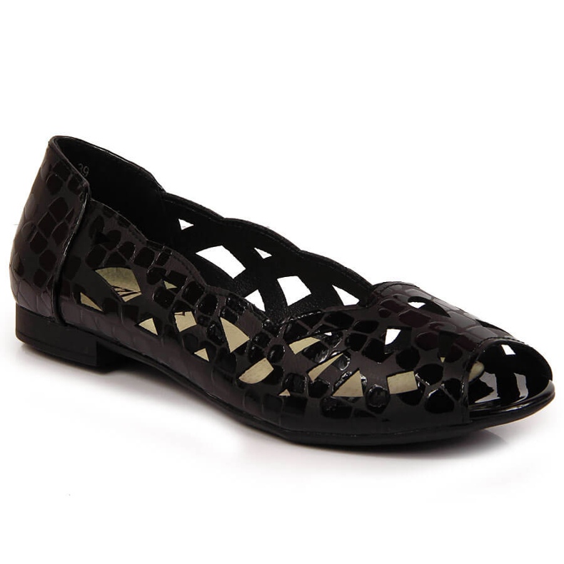 Sapatilhas Jezzi femininas pretas com estampa vazada preto Sapatilhas Jezzi femininas pretas com estampa vazada preto