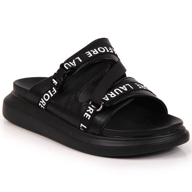 Chinelos plataforma pretos Laura La.Fi