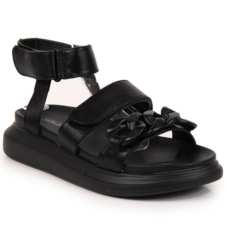 Sandália plataforma preta Laura La.Fi preto