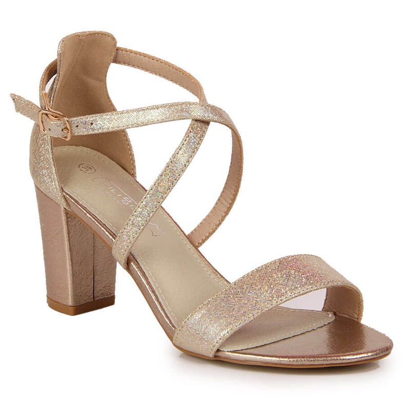 Sandálias femininas douradas Filippo no poste dourado