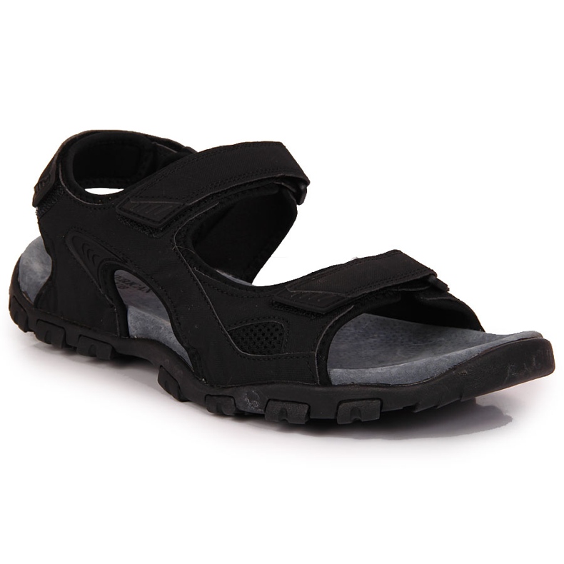 Sandálias masculinas Black American Club com velcro preto