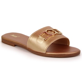 Chinelos femininos com decoração Jezzi dourada dourado