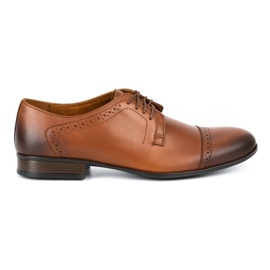 Olivier Sapatos formais em pele de homem A34 Kb castanhos