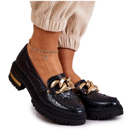 PA2 Mocassins femininos de couro mocassins preto mollie