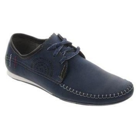 Lemar Mocassins masculinos com atacadores 872 azul marinho