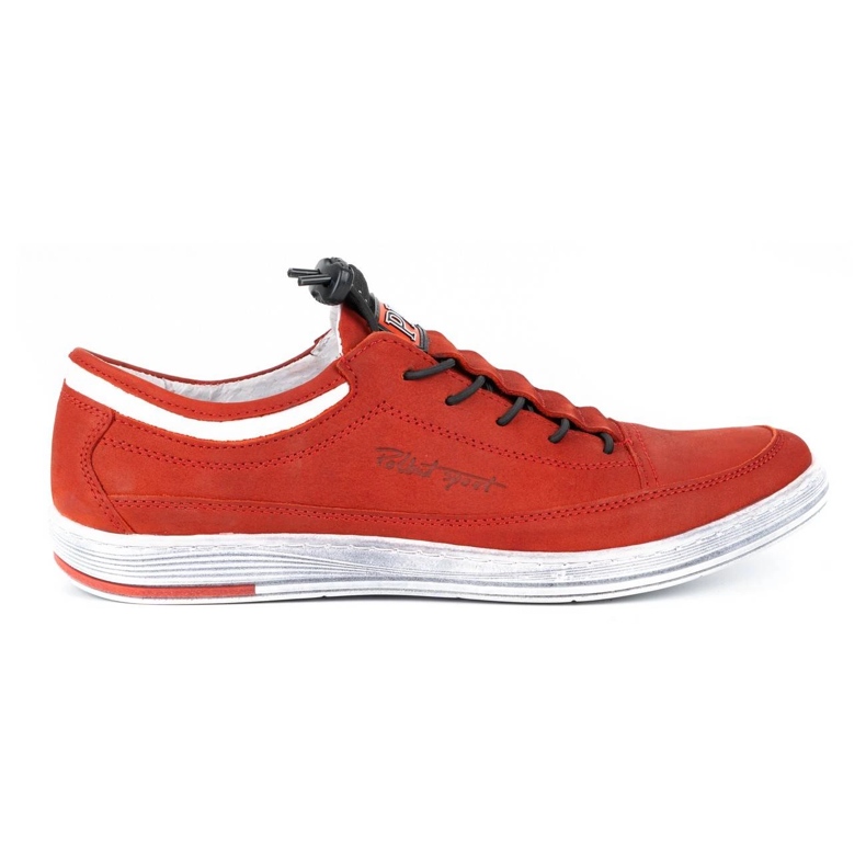 Polbut Sapatos casuais de couro masculino K22N nobuck vermelho