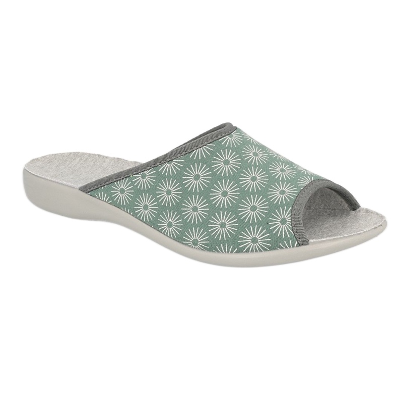 Slippers femininos de Befado com estrelas PU 254D141 verde Slippers femininos de Befado com estrelas PU 254D141 verde