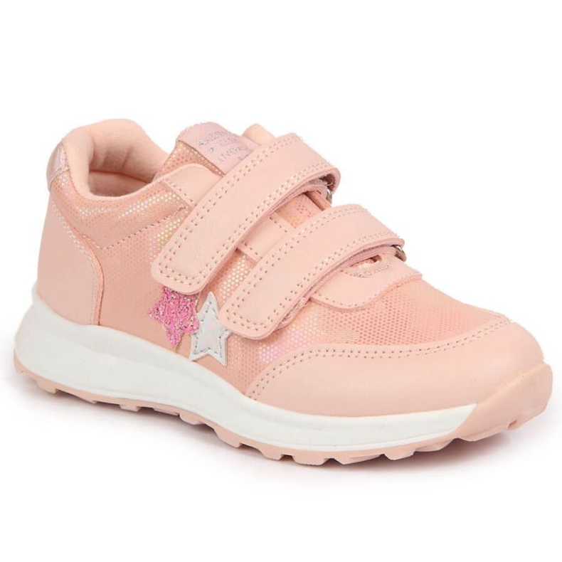 Tênis esportivo Pink Jr American Club com velcro rosa