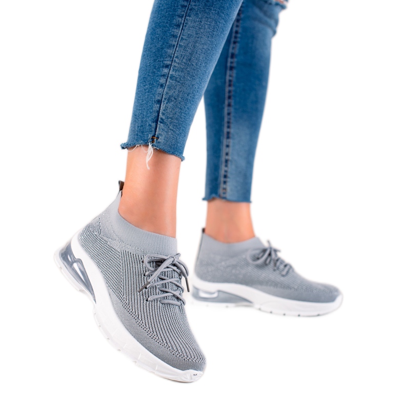 W. Potocki Tênis esportivo com brocado Potocki cinza W. Potocki Tênis esportivo com brocado Potocki cinza