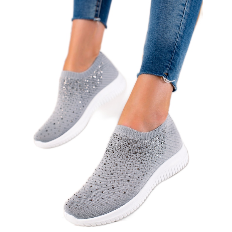 W. Potocki Tênis com cristais Potocki cinza