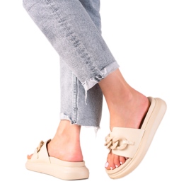 Chinelos de moda LA.FI bege Chinelos de moda LA.FI bege