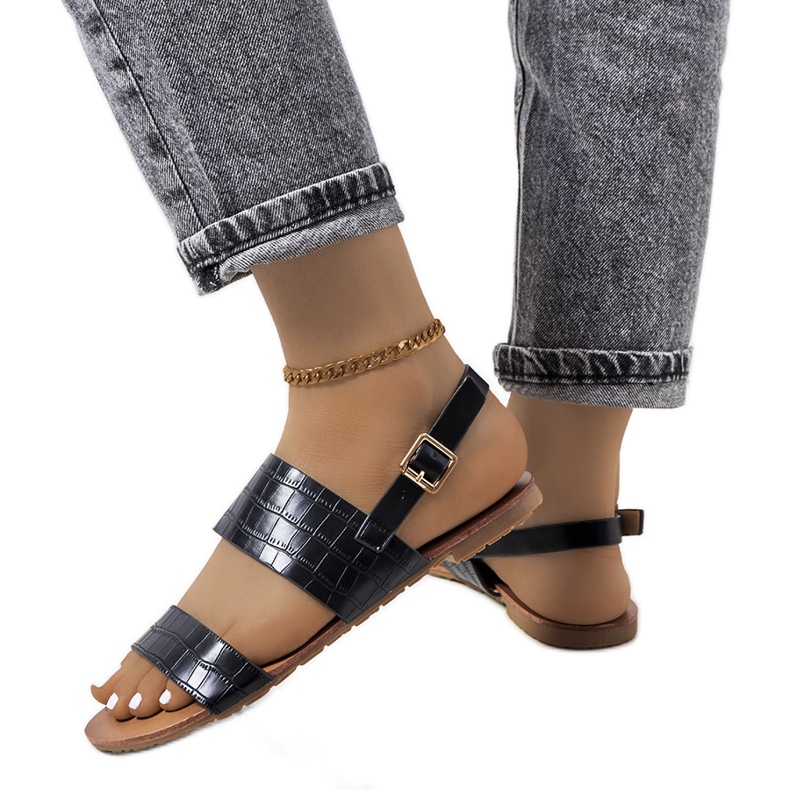 Chinn sandálias pretas de mulher preto