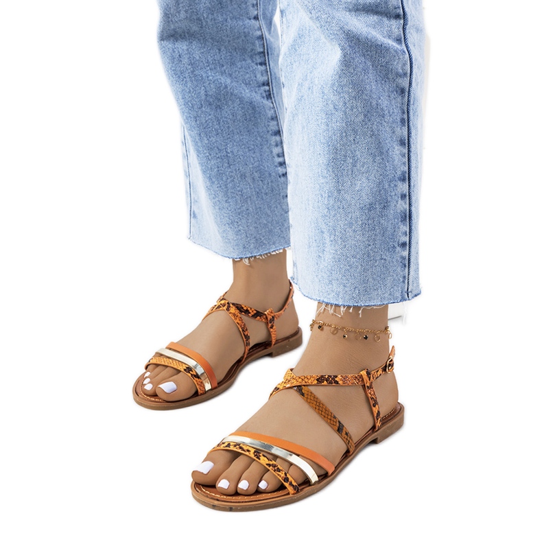 Sandálias laranja de mulher Reeta