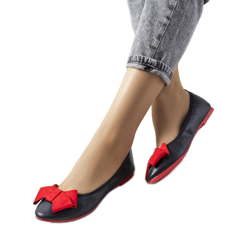 Bailarinas pretas com laço Kasslin preto