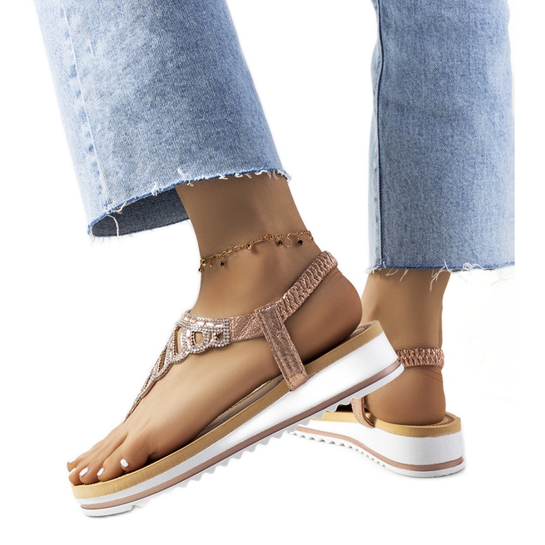 Sandália plataforma rosa Ahola