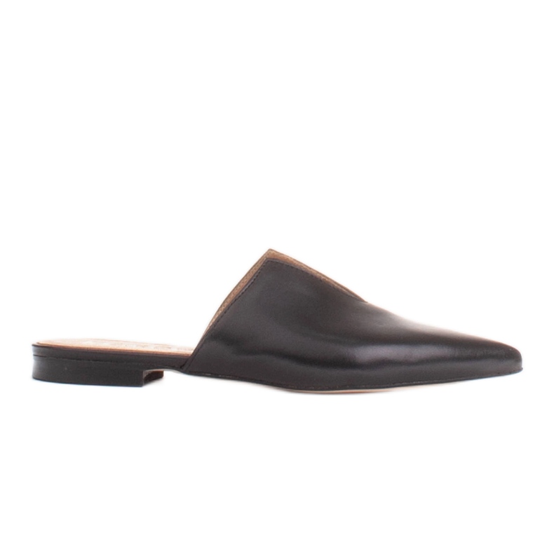 Marco Shoes Chinelos de couro com recorte preto