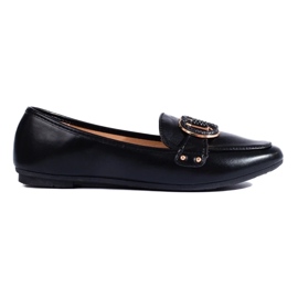 Diamantique Mocassins Com Ornamento preto