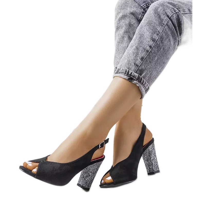 Sandália preta de camurça Bonnie preto