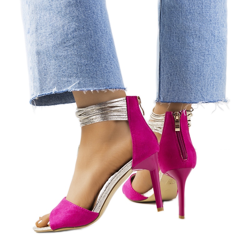 Sandália de salto alto rosa Vasquez