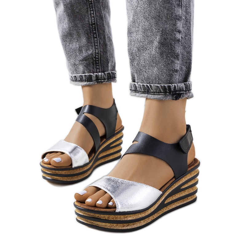 Alpargatas prateadas em cunhas Burley prata