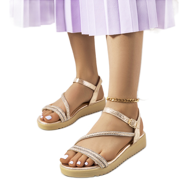 Sandálias femininas Ray Gold dourado