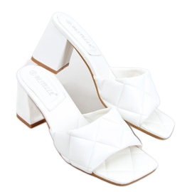 Chinelos de salto largo Helen White branco