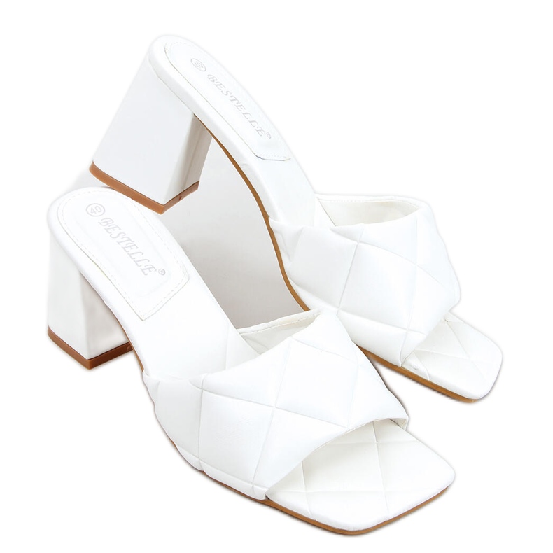 Chinelos de salto largo Helen White branco