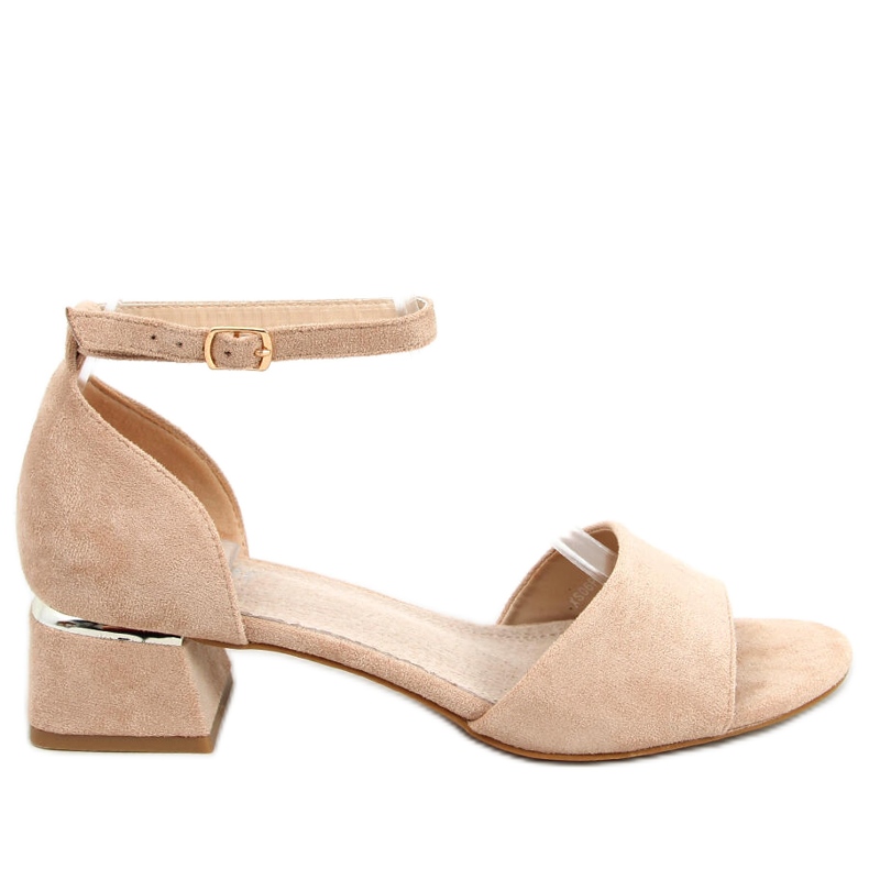 Sandália de salto alto Ursula Khaki bege