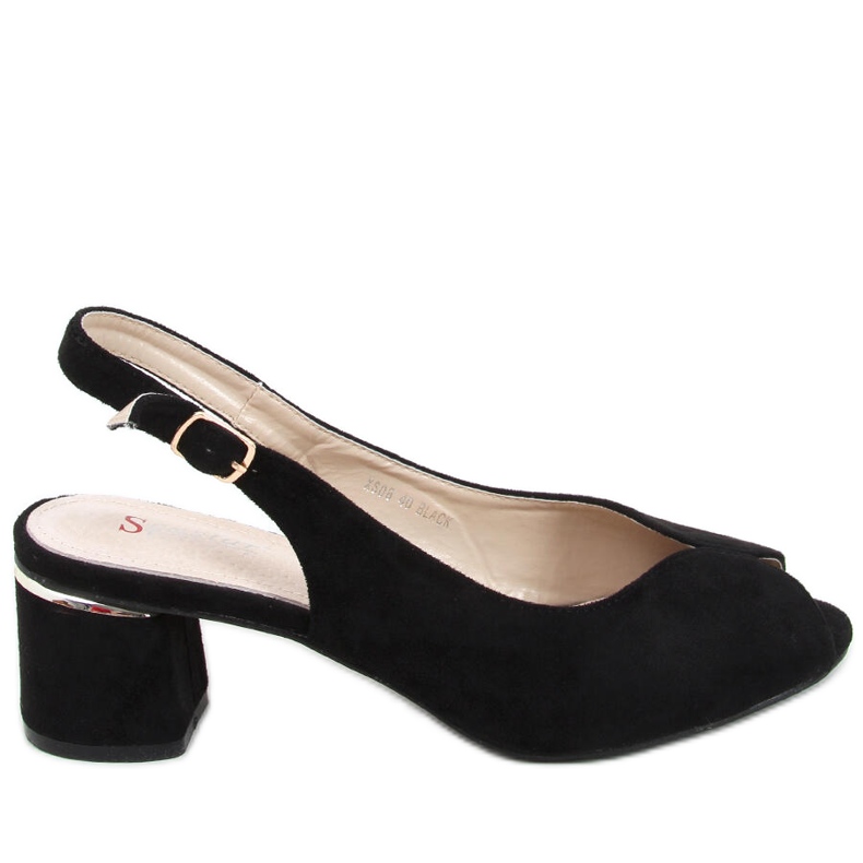 Sandália de tacão preto Venus