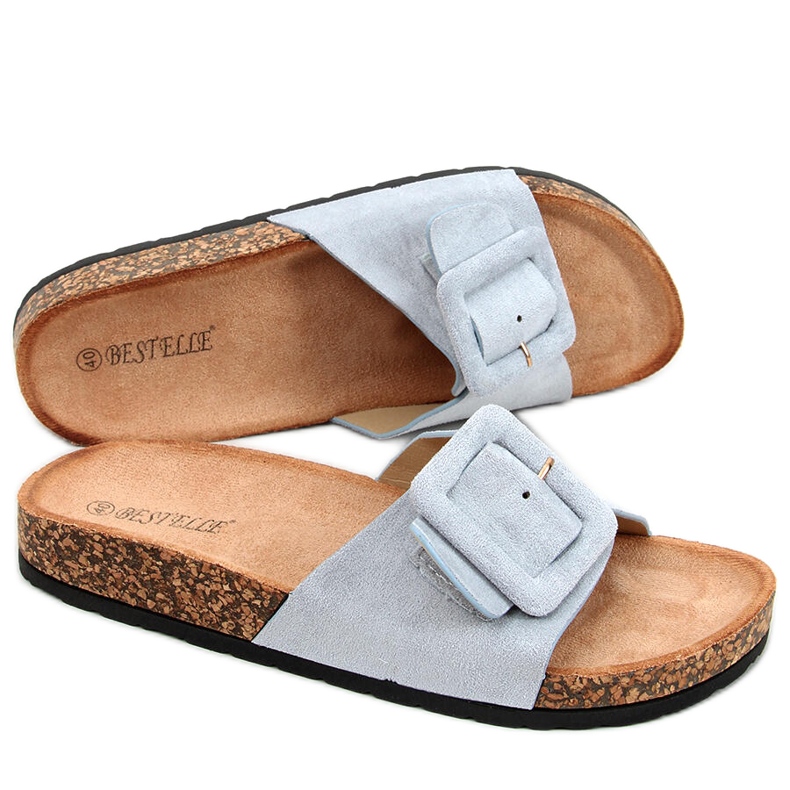 Chinelos de sola de cortiça Priya Blue azul