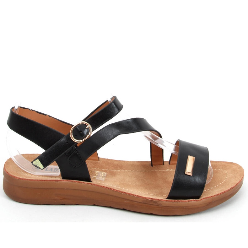 Sandálias femininas Leaf Black preto