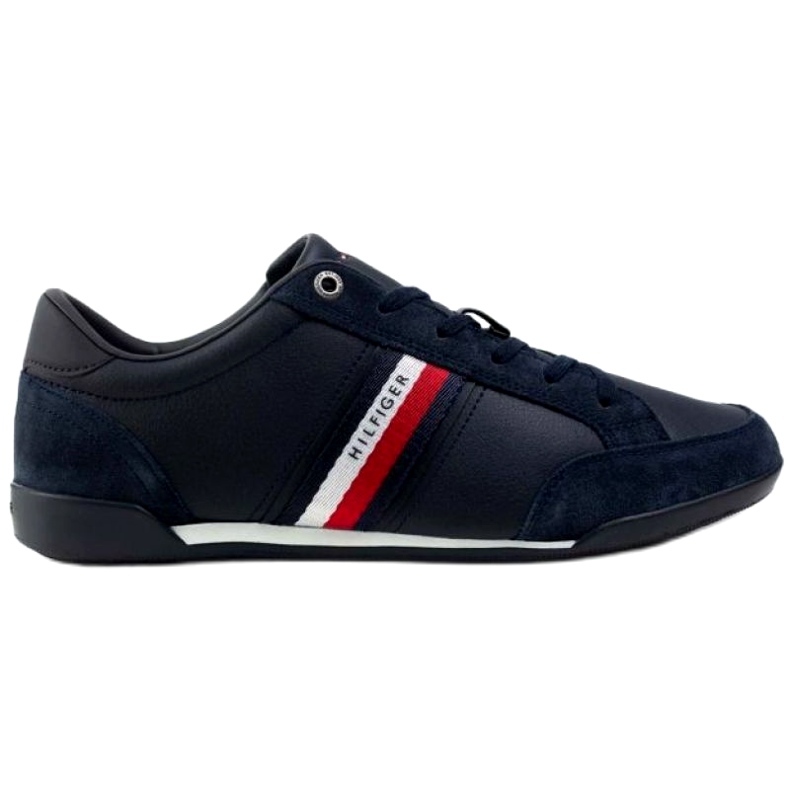 Sapatos Tommy Hilfiger Material Corporativo Mix Couro M FM0FM03741 DW5 azul marinho
