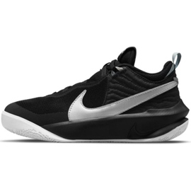 Tênis de basquete Nike Team Hustle D 10 Big Jr CW6735 004 preto prata
