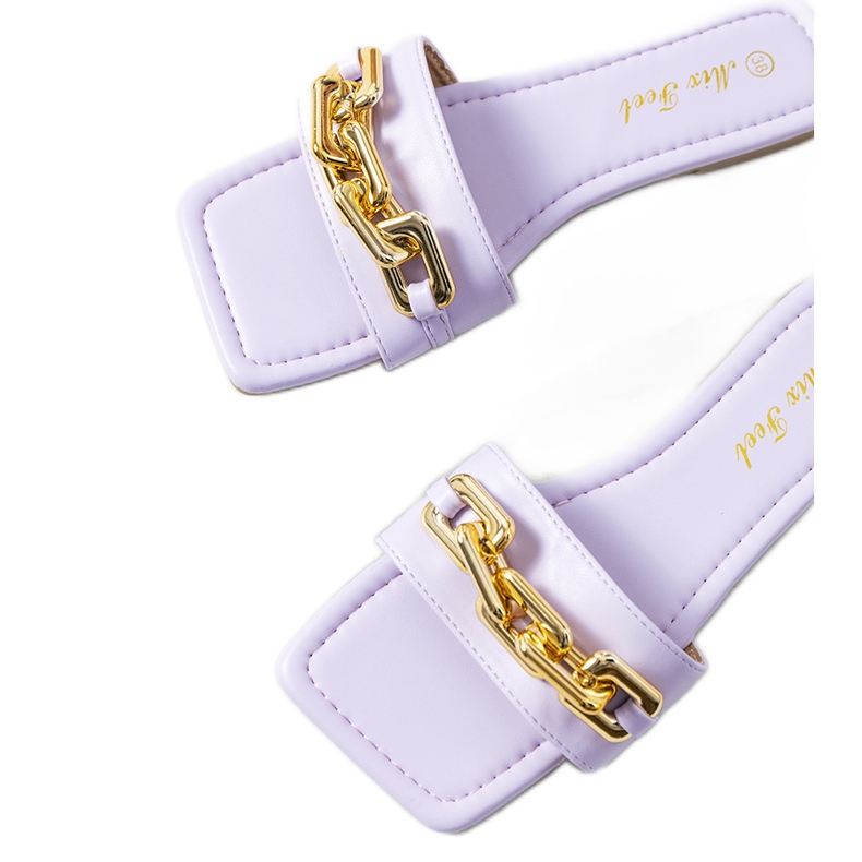 Chinelos elegantes violeta com uma corrente Cherell tolet Chinelos elegantes violeta com uma corrente Cherell tolet
