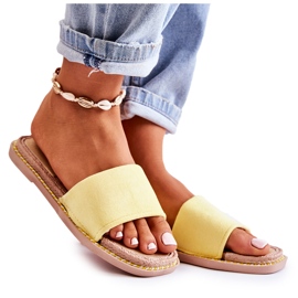 FJ1 Chinelos femininos de camurça amarelo-sol
